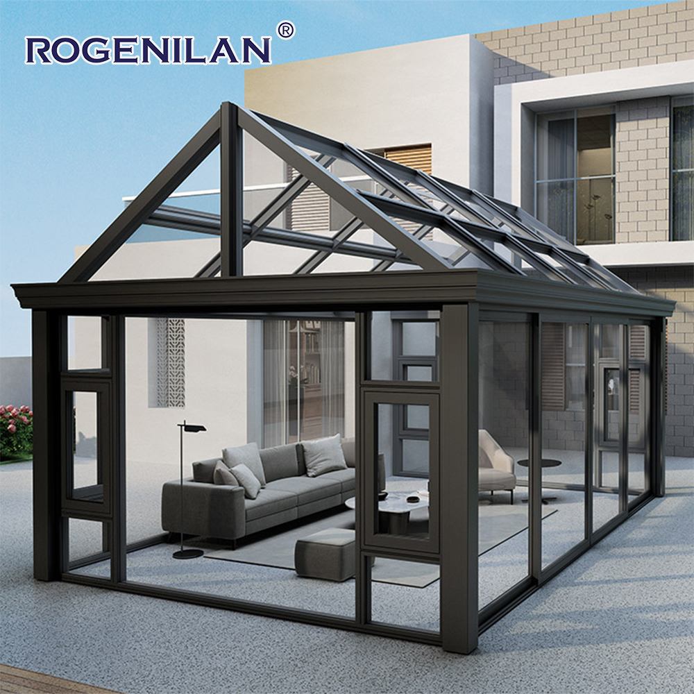ROGENILAN Latest Design Garden Exterior Waterproof Aluminium Double tempered glass Sunroom - Image 4